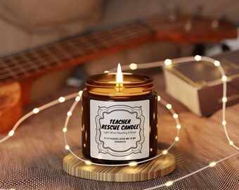Teacher Rescue Scented Soy Candle: Relaxation Gift for Educators