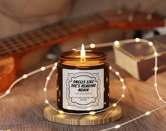Readers Scented Soy Candle: Cozy Book Lover Gift, Amber Jar