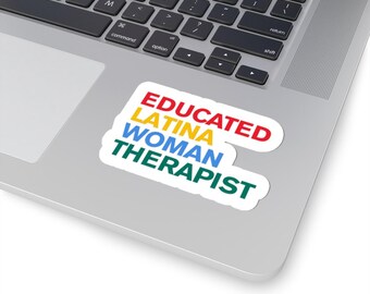 Empowered Latina Therapist Stickers | Educated Woman Decals for Planners, Journals, Laptops, Gifts, Pride