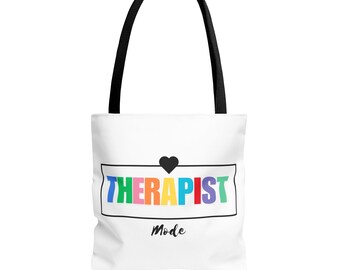 Bolsa de mano colorida con el modo terapeuta: regalo para la salud mental