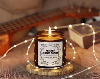 Teacher Rescue Scented Soy Candle, Relaxation Gift for Educators, Home Fragrance, Stress Relief for Teachers, Mindfulness Candle, Teacher