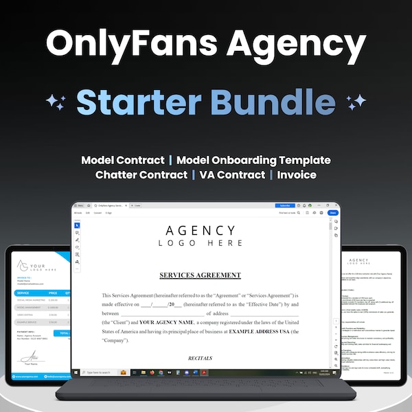 Onlyfans Agency Starter Bundle | OnlyFans Contract, Chatter Contract, VA Contract, and More