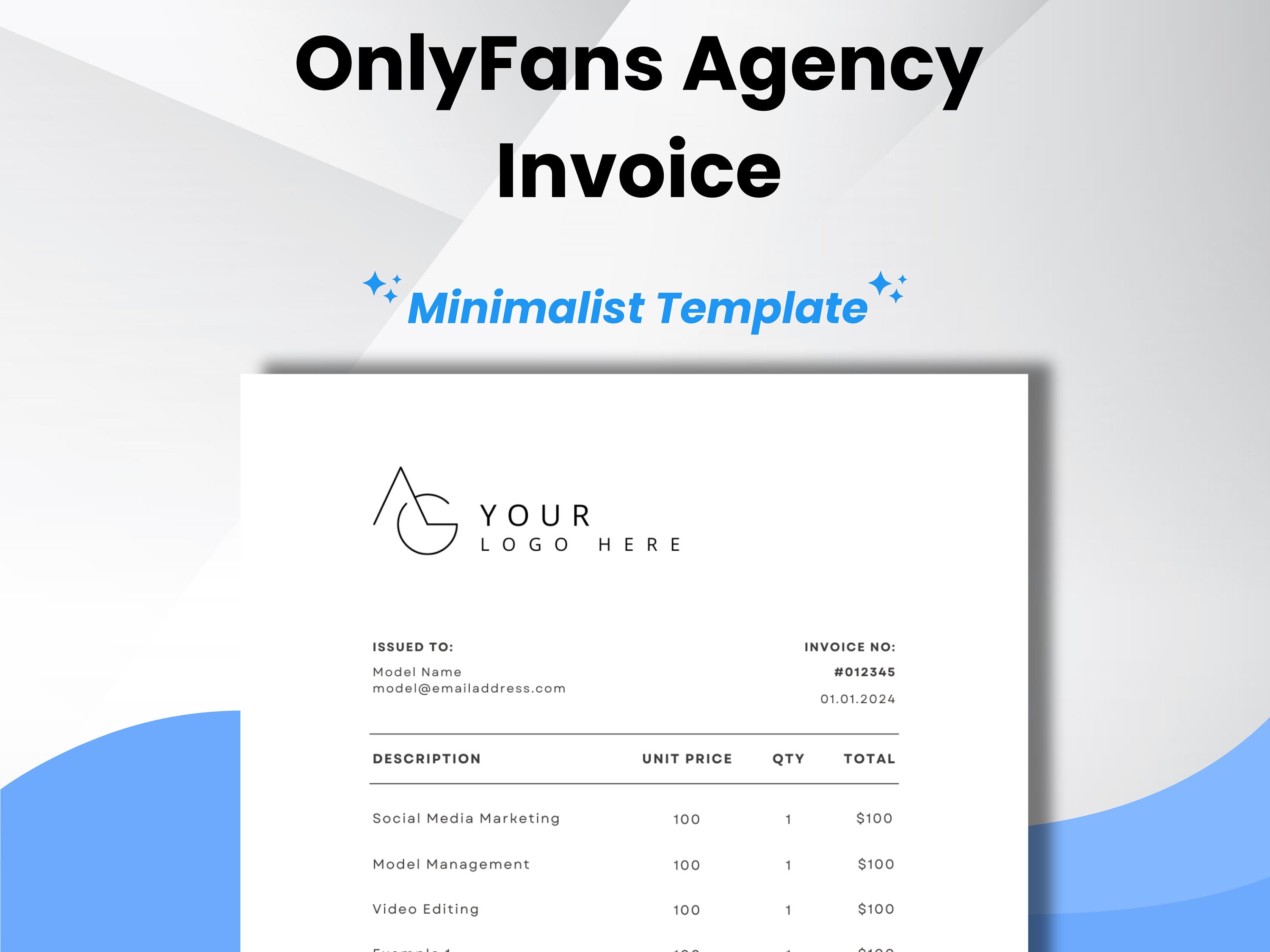 Onlyfans Agency Invoice Bill Onlyfans Models With This - Etsy