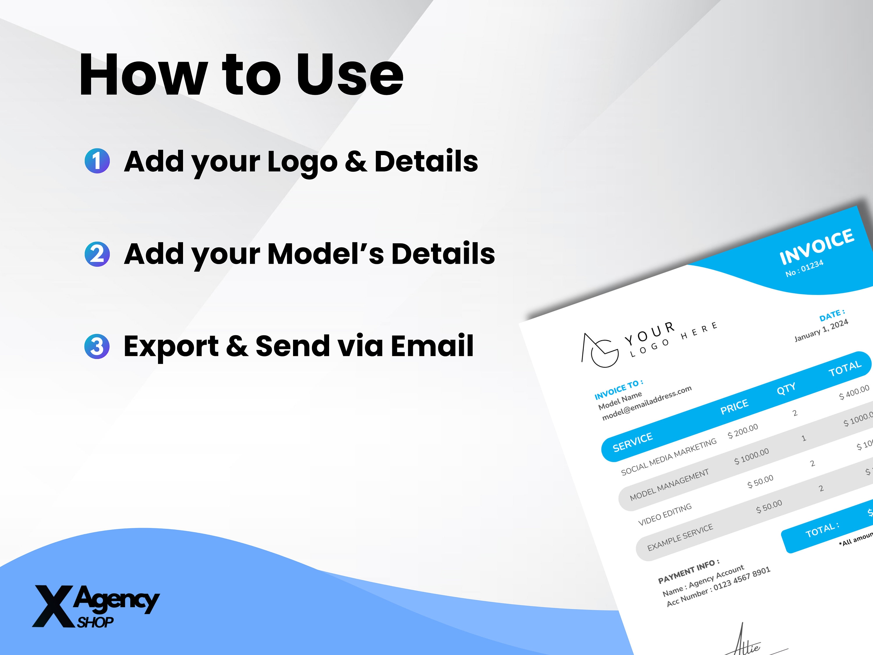 Onlyfans Agency Invoice Bill Onlyfans Models With This - Etsy