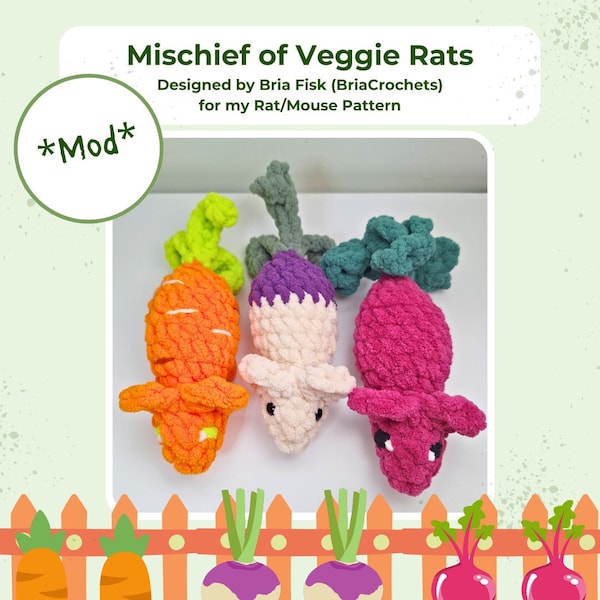 MOD Veggie Rats Digital Crochet Pattern