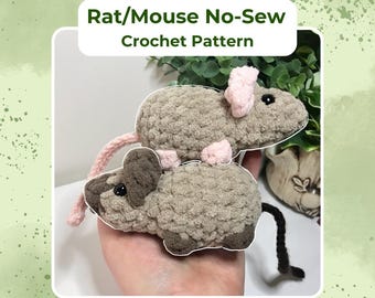 Rat/Mouse (Classic) No-Sew Amigurumi Digital PDF Crochet Pattern