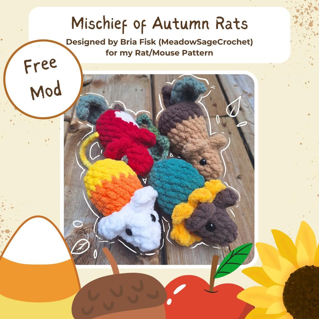 MOD Autumn Rats Digital Crochet Pattern - Etsy