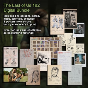 The Last of Us Part 1 & 2 bundel met digitale bestanden, notities, foto's en posters