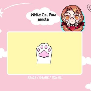 White Cat Paw Twitch Emote / Twitch / Emote / Streamer / Cute / Kawai