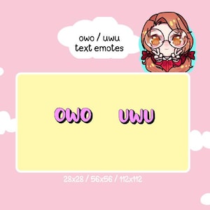 uwu/owo Text Bundle (Pink)  / Twitch / Emote / Streamer / Cute / Kawai