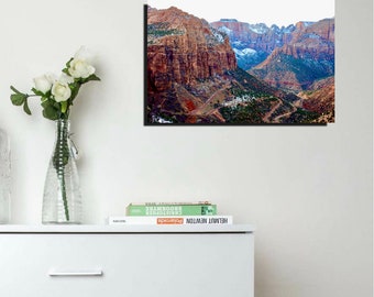 Bakson Fotografie Leinwand Landschaft Druck - Zion Nationalpark Utah