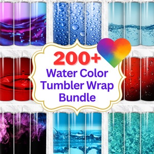 Watercolor Abstract Tumbler Wraps | Artistic Paint Tumbler PNG | 20oz Skinny Sublimation Wraps | Digital Tumbler Design Bundle | 300 dpi png