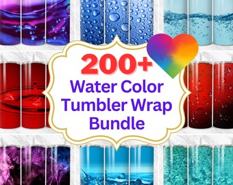 Watercolor Tumbler Wrap Bundle: 200+ Abstract Paint Designs (Digital Download)