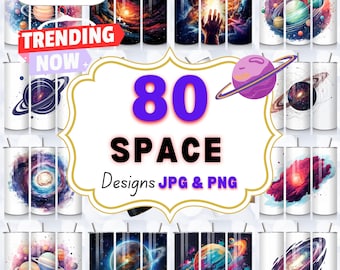 Space Tumbler Wraps: Cosmic Nebula PNG Designs (Digital Download)
