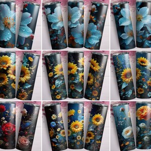 Dark floral Tumbler Designs, black flowers 9.2 x 8.3 Straight Skinny Tumbler Wrap PNG Dark Flowers Tumbler Wrap PNG Design, 20oz & 30oz Skinny Tumbler Sublimation Black Roses Tumbler Wrap PNG, 20 oz Skinny Tumbler Sublimation Design Instant Download
