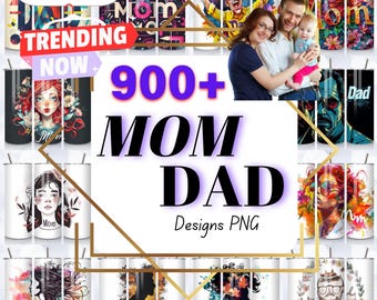 Mom Dad Tumbler Wrap Designs | 20oz Skinny Sublimation (Digital Download)