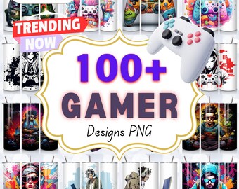 Gamer Tumbler Wraps Bundle: 3D Game Controller PNG (Digital Download)