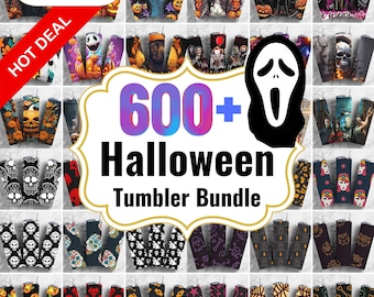 Halloween Tumbler Wraps: Horror, Ghost, & Wednesday Addams (PNG, JPEG Digital Download)
