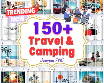 Travel & Camping Tumbler Wraps: Adventure Sublimation Designs (Digital Download)