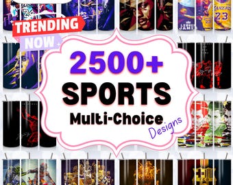 Sports Tumbler Wraps Bundle: Extreme Sports & League Designs (20oz PNG Digital Download