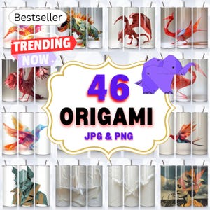 Origami Tier Tumbler Wrap: 20oz Skinny Sublimation PNG JPG (Digitaler Download)