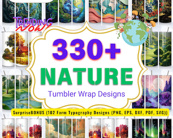 Nature Tumbler Wrap Bundle: Scenic Mountain & Forest Designs (PNG)