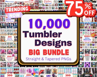 Tumbler Wrap Designs: Floral, Glitter, Boho PNG Bundle (Digital Download)