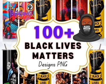 Black Lives Matter Tumbler Wrap Designs | Equality & Justice (PNG Digital Download)