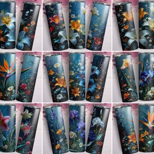 fall floral tumbler, romantic floral tumbler, vintage black floral tumbler, artistic floral tumbler, fantasy floral tumbler, subtle floral tumbler, gold accents tumbler, dark garden tumbler, night floral tumbler, mysterious flowers tumbler,