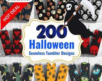 Halloween Tumbler Wrap: Spooky Seamless 20oz Sublimation Designs (Digital Download)