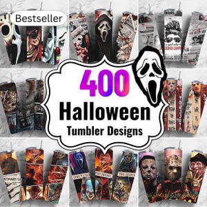 Halloween Tumbler Wrap 20 oz Skinny Sublimation Ghost, Death,  Wednesday Addams, Dia De Los Muertos, Horror Movie & Spooky Designs