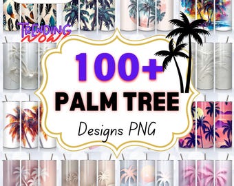 Palm Tree Tumbler Wrap: Beach Vibes Sublimation Design (PNG Digital Download)