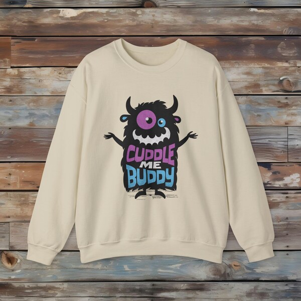 Cuddle Me Buddy Sweatshirt Unisex Heavy Blend ™ Rundhalsausschnitt Gay Fun Design Cuddle Monster Gay Pullover Herbst Mode Komfort Wear