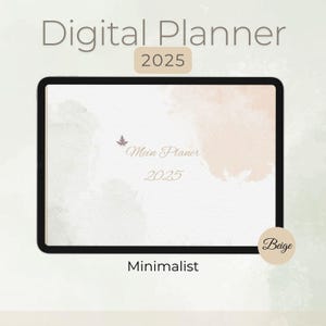 Digital Planner German 2025 Beige Goodnotes Calendar iPad