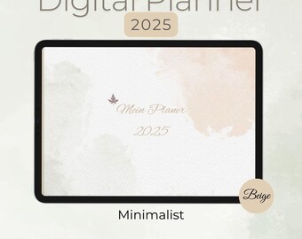 Digital Planner German 2025 Beige Goodnotes Calendar iPad