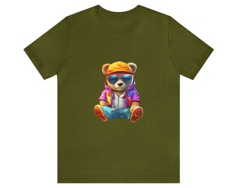 Cool Teddy Bear With Sunglasses Unisex Graphic T-shirt