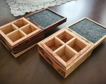 Handmade Square Jewelry Box With Kumiko Pattern Decor Panel Handmade Square Jewelry Box With Kumiko Pattern Decor Panel