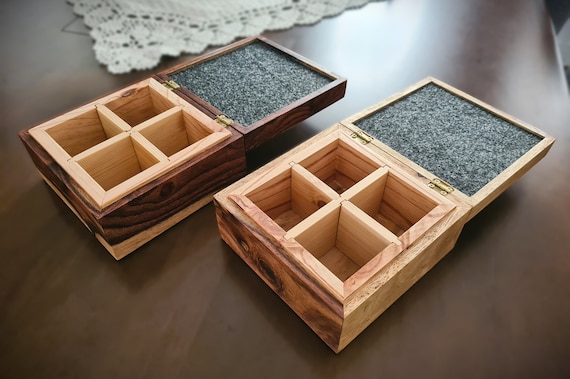 Handmade Square Jewelry Box With Kumiko Pattern Decor Panel Handmade Square Jewelry Box With Kumiko Pattern Decor Panel