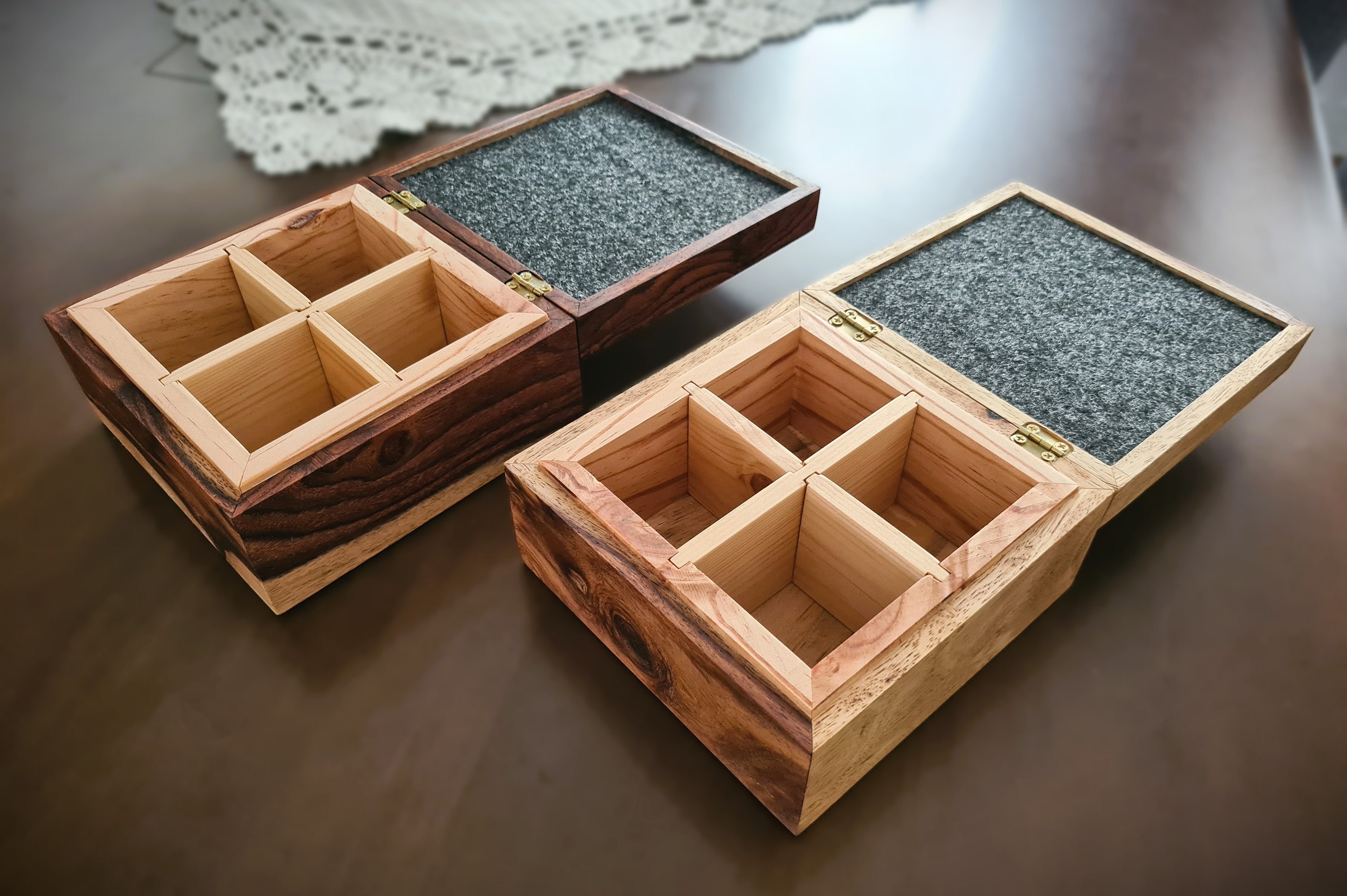 Handmade Square Jewelry Box With Kumiko Pattern Decor Panel Handmade Square Jewelry Box With Kumiko Pattern Decor Panel