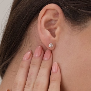 20G/18G/16G Titanium Push Pin 2mm-6mm CZ Labret Stud • Threadless Flat Back Nose Stud, Tragus, Helix, Conch, Cartilage Earring, Body Jewelry