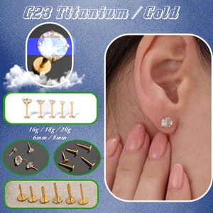 Tiny Diamond Flat Back Stud Stud Earrings Stainless Steel Hypoallergenic  Double Piercing Earrings Comfortable Studs 