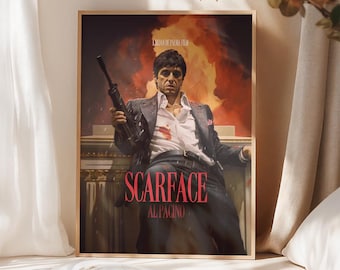 Scarface (1983) Inspirierte benutzerdefinierte digitale Kunst für kultiges Filmplakat