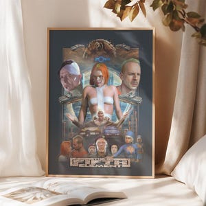 Affiche de film numérique personnalisée inspirée du Cinquième Élément (1997)