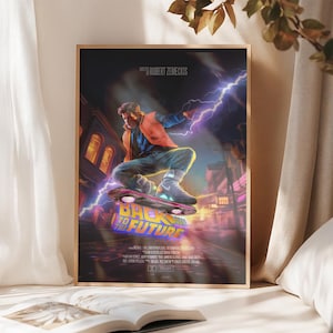 Poster accattivante ispirato a Ritorno al futuro con arte digitale personalizzata
