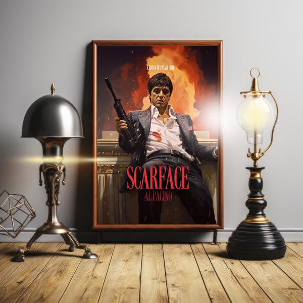 Scarface (1983) Inspired Custom Digital Art for Iconic Movie Poster