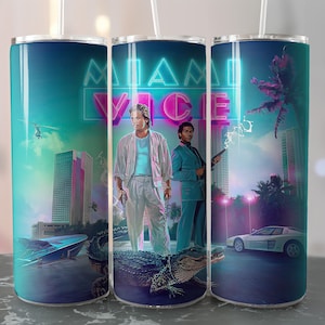 Miami Little (1984) inspiriert Digital Download für 20 Unzen Skinny Tumbler Sublimation