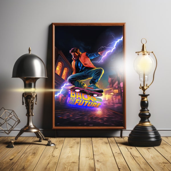 Back To The Future Inspired Custom Digital Art for Captivating Poster
