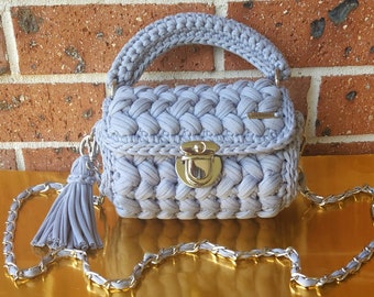 Bolso de crotchet de lujo hecho a mano, bolso tejido a mano, bolso elegante hecho a mano, bolso de hombro