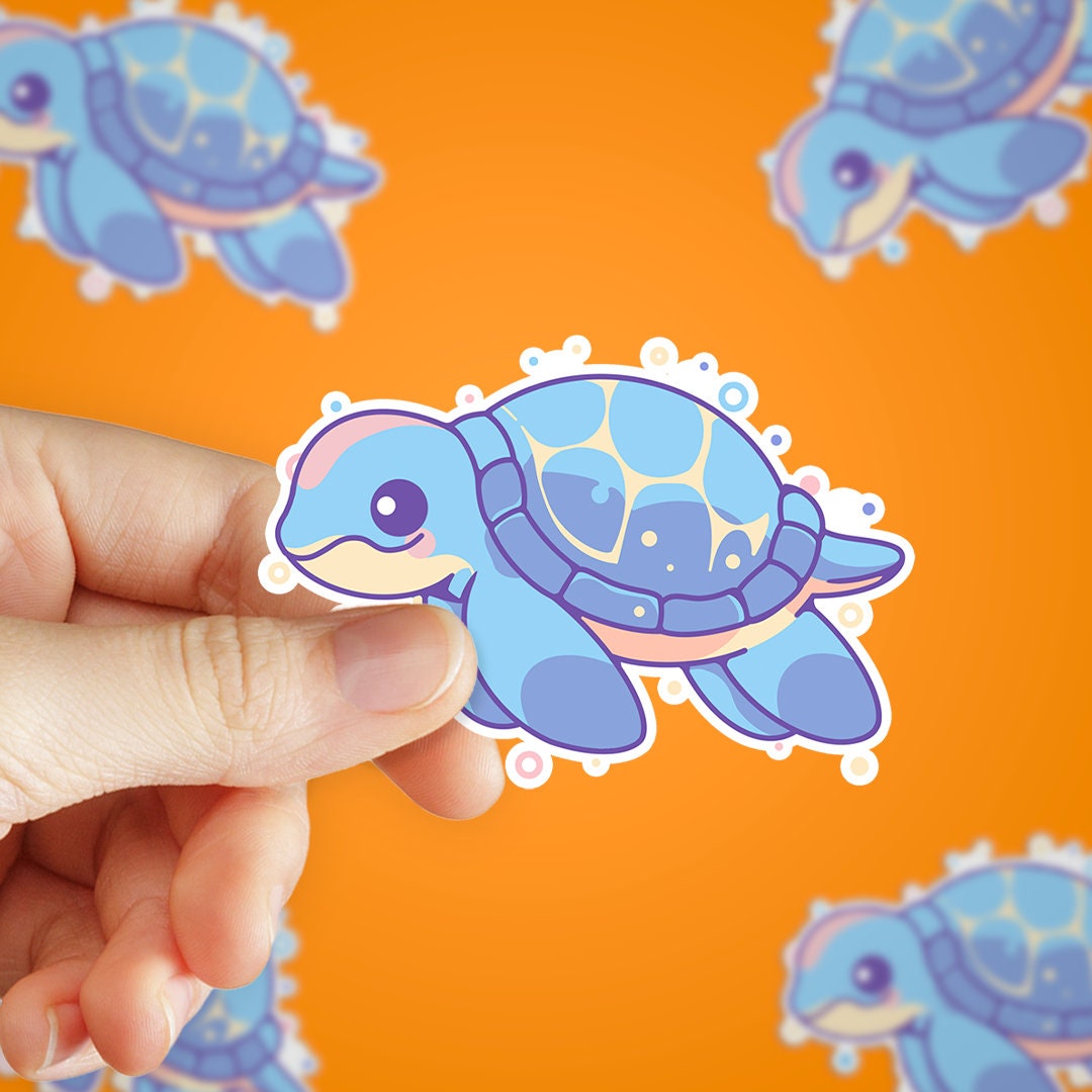 Sea Turtle Sticker | Cute Waterproof Vinyl Decal for Laptops, Water ...
