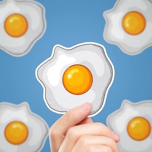 Fried Egg Sticker | Cute Waterproof Vinyl Decal for Laptops, Water Bottles, Phone Cases | Scratch-Resistant & Dishwasher-Safe |
